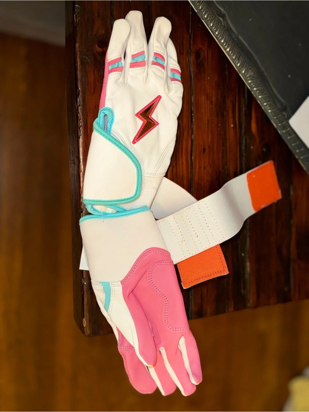 Bruce Bolt White Batting Gloves